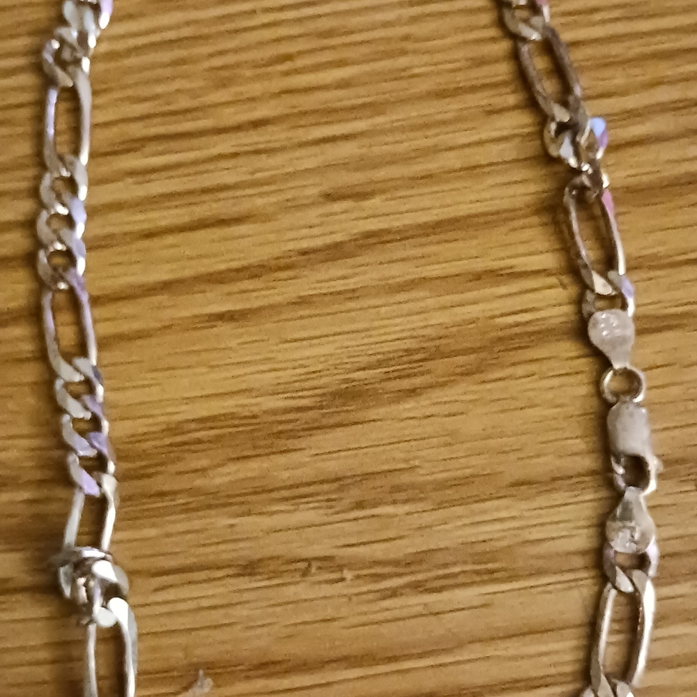 Sterling silver Figaro Italy 20 inch men's necklace